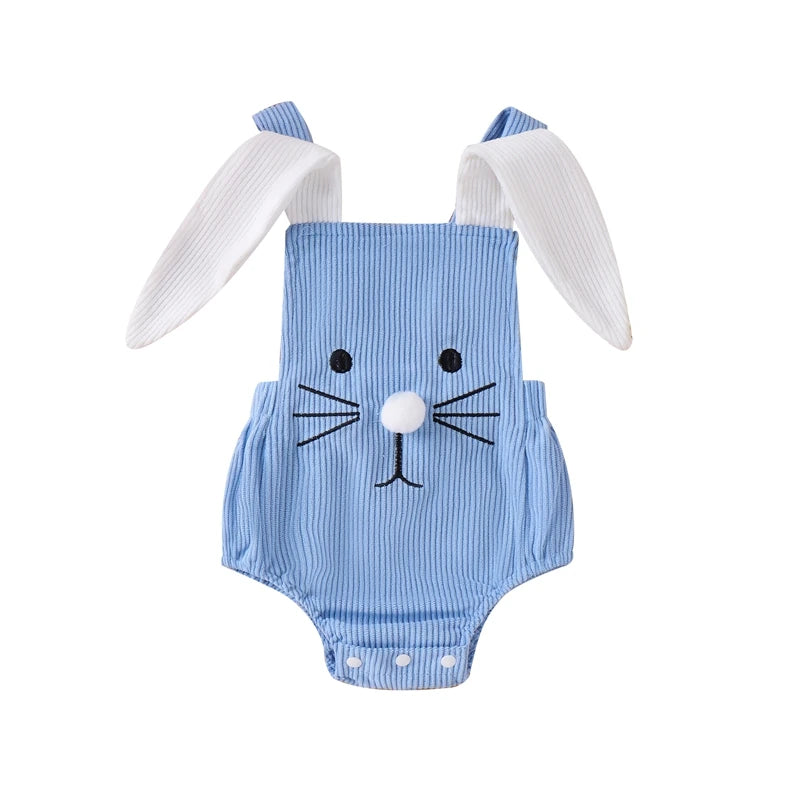 Baby Bunny Rabbit Ear Backless Sleeveless Strap Bodysuit