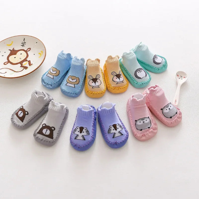 Baby Socks Shoes Infant Color Matching Cute Cartoon Kids Baby Shoes Doll Children Floor Sneaker Toddler Soft Soled First Walkers