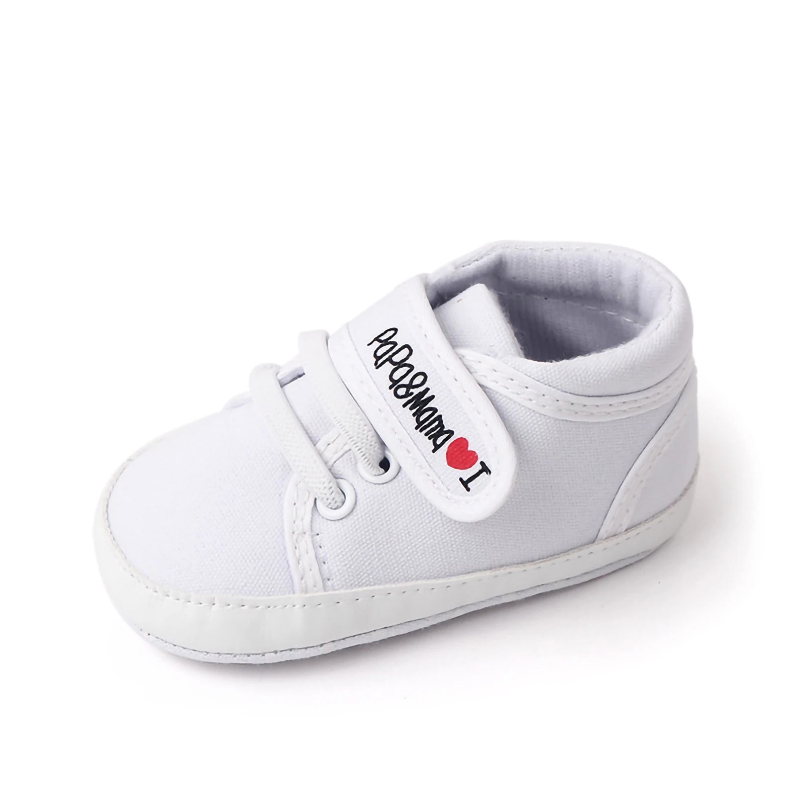 BeQeuewll Baby Girls Boys White Sneaker Spring Autumn Casual Anti-Slip Rubber Sole Letter Print Infant Toddler Shoes