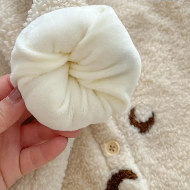 New Winter Baby Girl Boy Fleece Rompers