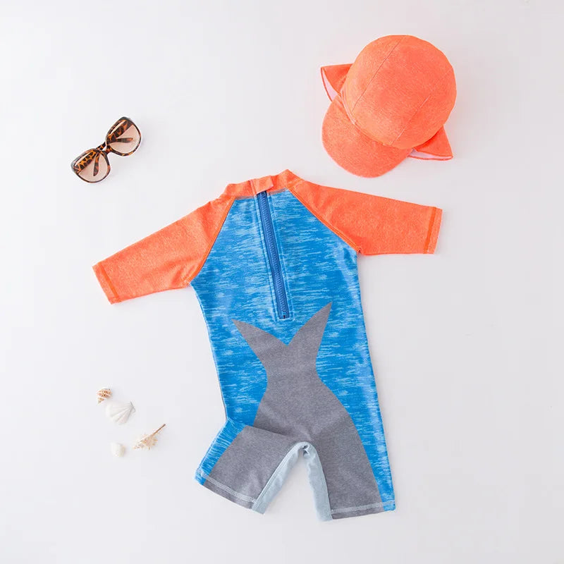 Baby boy swimwear with cap suit surfing Wear