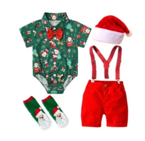 Newborn Boy Printed Set Christmas Fashion Sets