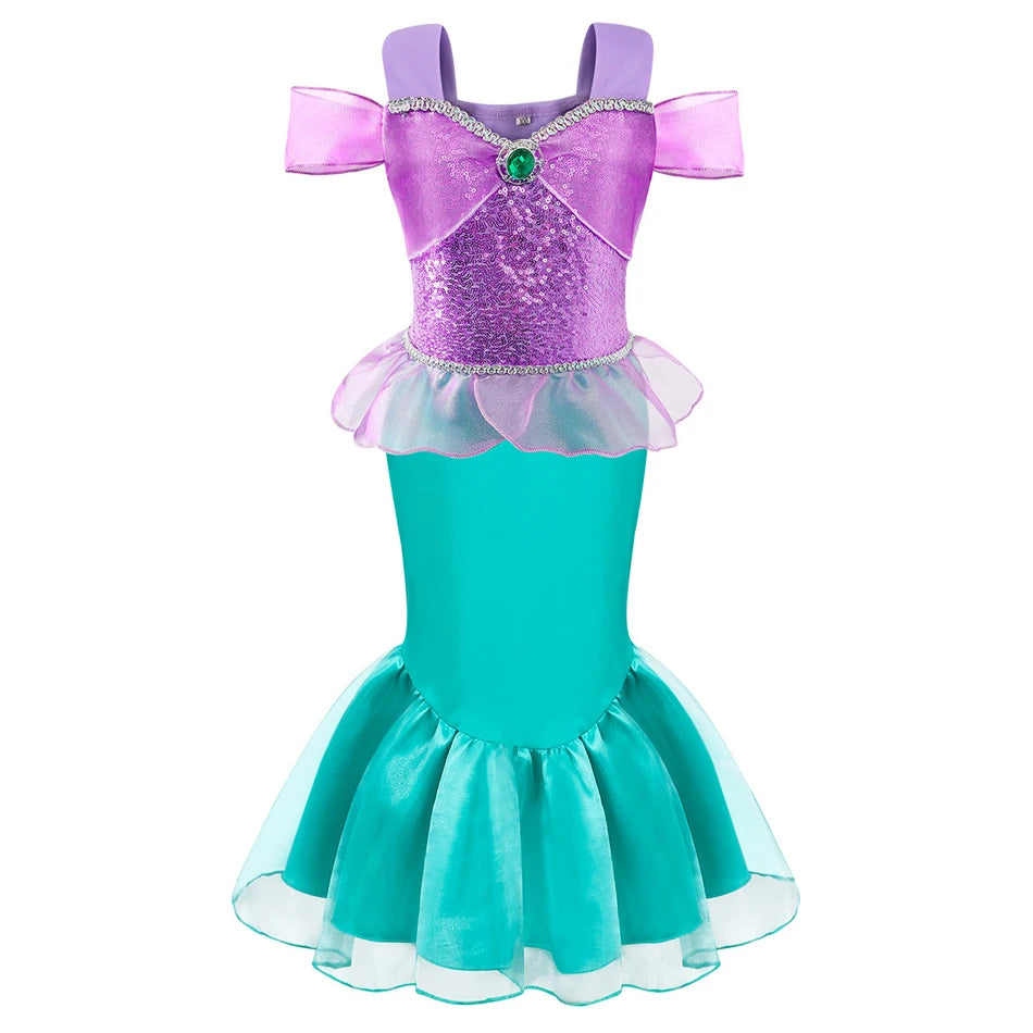 DISNEY Little Mermaid Ariel Charm Princess Dress Cosplay Costumes