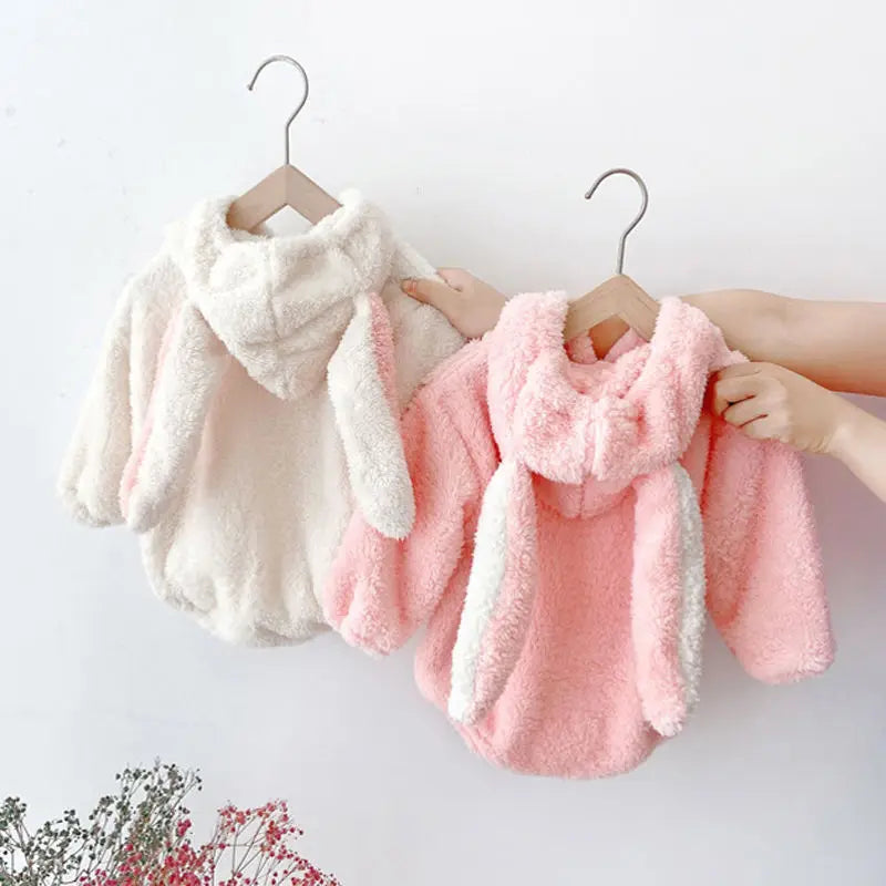 Bunny Baby Cute Baby Rompers Plus Velvet Bodysuit