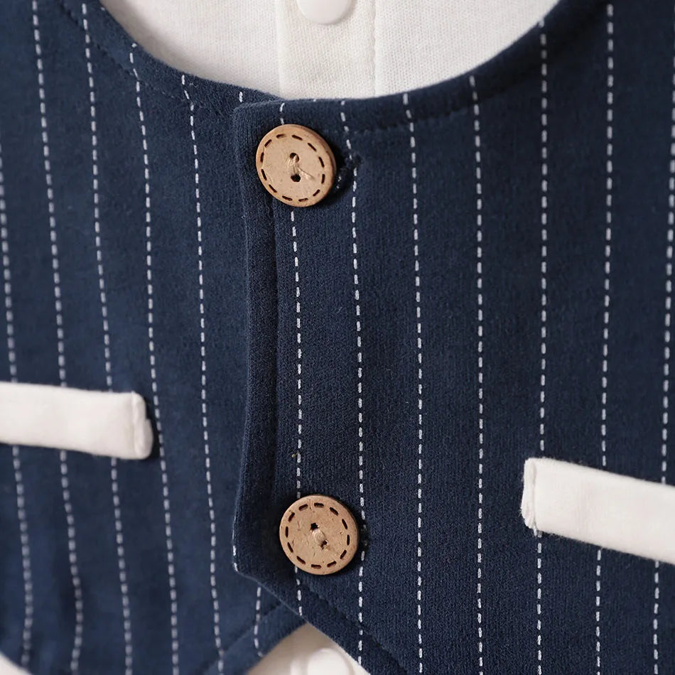 Newborn Formal Suit Baby Boy Clothes Bow Tie Tuxedo Jumpsuit