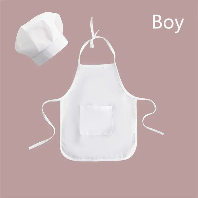 Baby Chef Apron Hat  Baby Kids Cook Costume Newborn Photography Props  Outfit Clothing
