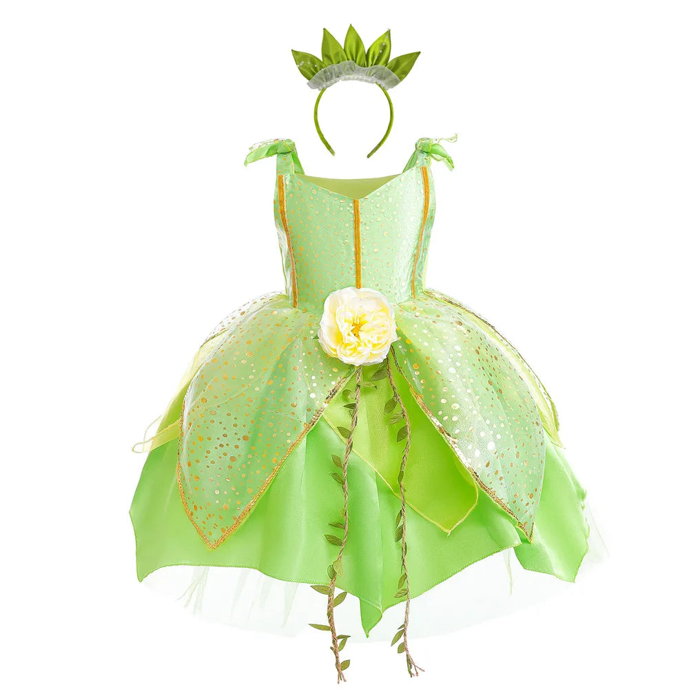 Fairy Costume for Girls Princess Tinker Bell Elf Wings Headband