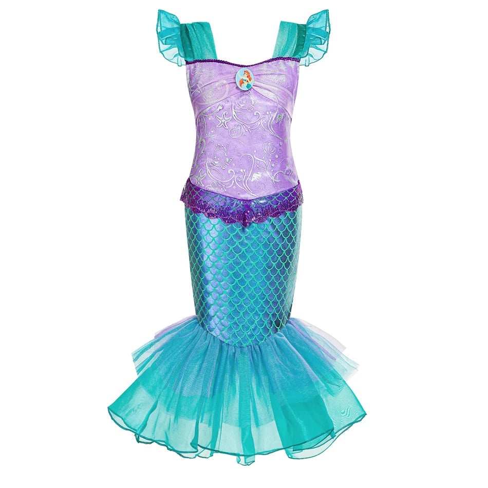 DISNEY Little Mermaid Ariel Charm Princess Dress Cosplay Costumes