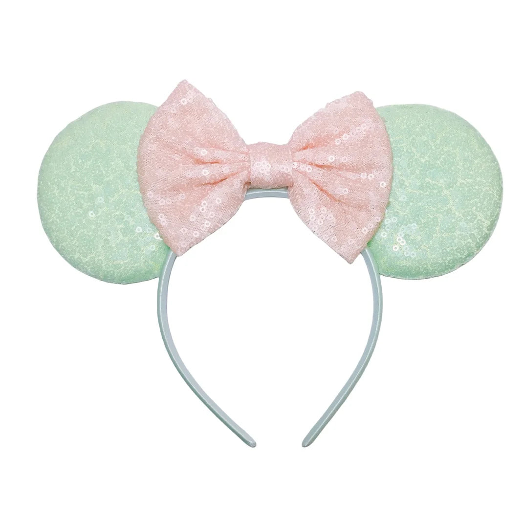 Classic Mouse Ears Headband Glitter Bow Party Accessories