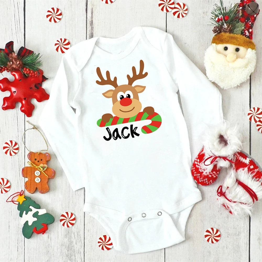 Custom Name Baby Christmas Bodysuits Personalised