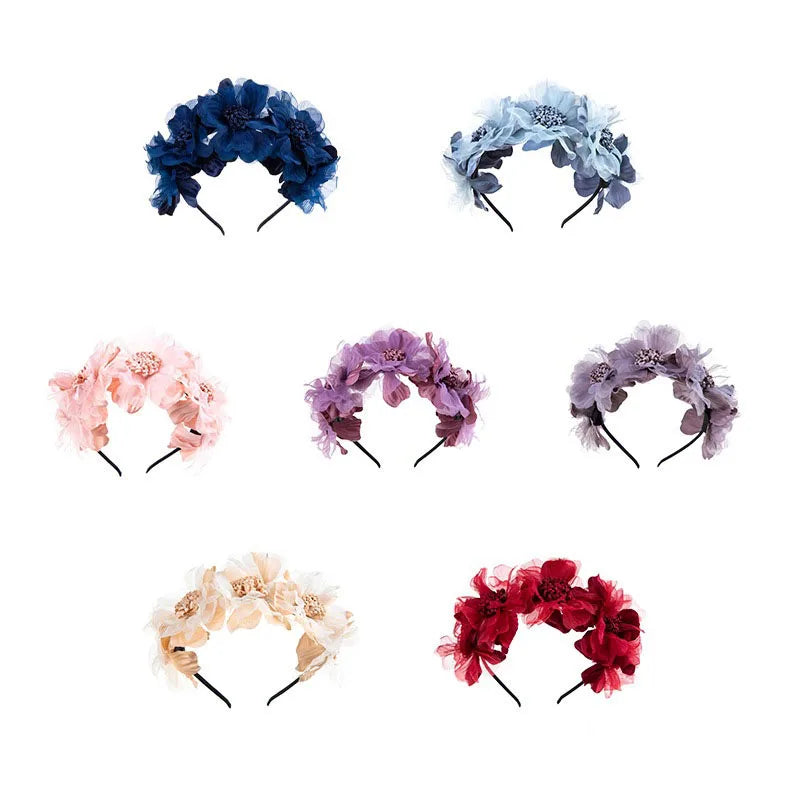 Baby Headband Crown Flower Wreath Hairband Princess Hair Hoop