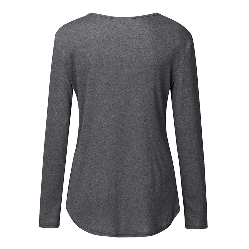 New Casual Women Long Sleeve Maternity Tops Breastfeeding Tops Ladies Nursing Tops Loose Pregnancy Loose Long Sleeve Clothes