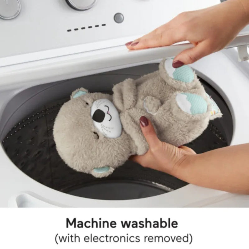 Breathing Otter Teddy Plush Toys Newborn Sensory Enlightenment Sound Light Soothing Sleeping Otter Plushie Baby Stuffed Fun Toys