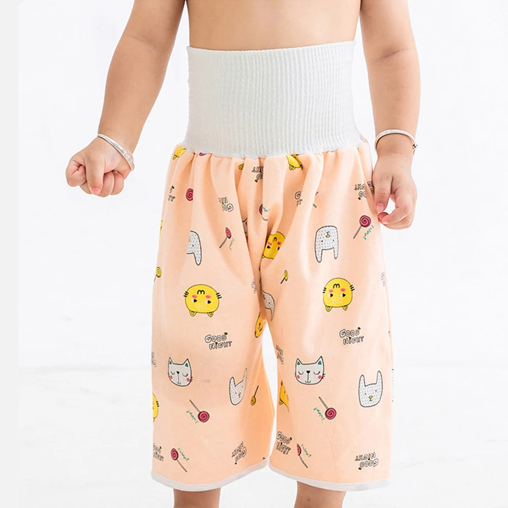 Baby Waterproof Diaper Pants&Skirt for Potty Training Baby Comfy Diaper Short for Boys and Girls Sleeping Bedclothes Night Time