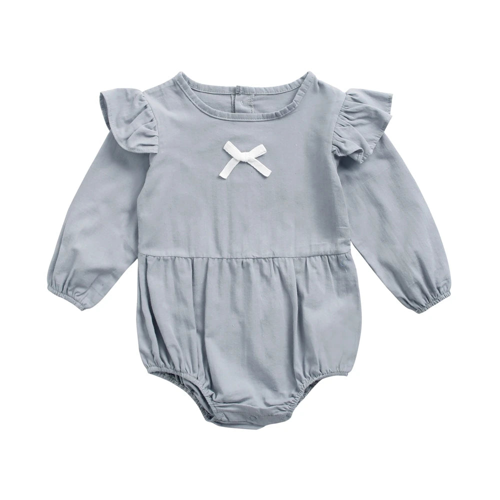 Cute Newborn Baby Girl Bodysuits Cotton Flowers Plaid