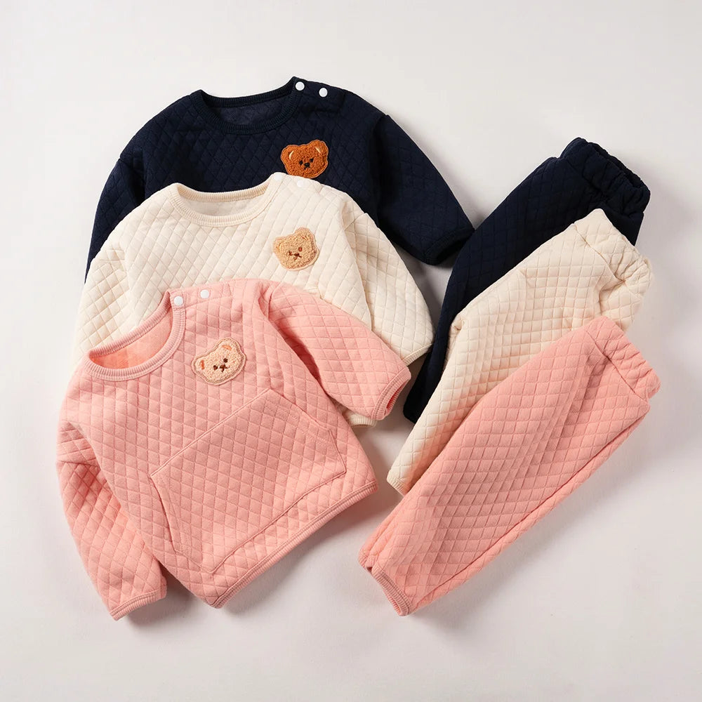 Baby Clothes Sets Autumn Warm Baby Girl Clothing Set Outfits Bear Cute Baby Boy Sweatshirts Pants 2pcs Winter Suits for Newborn