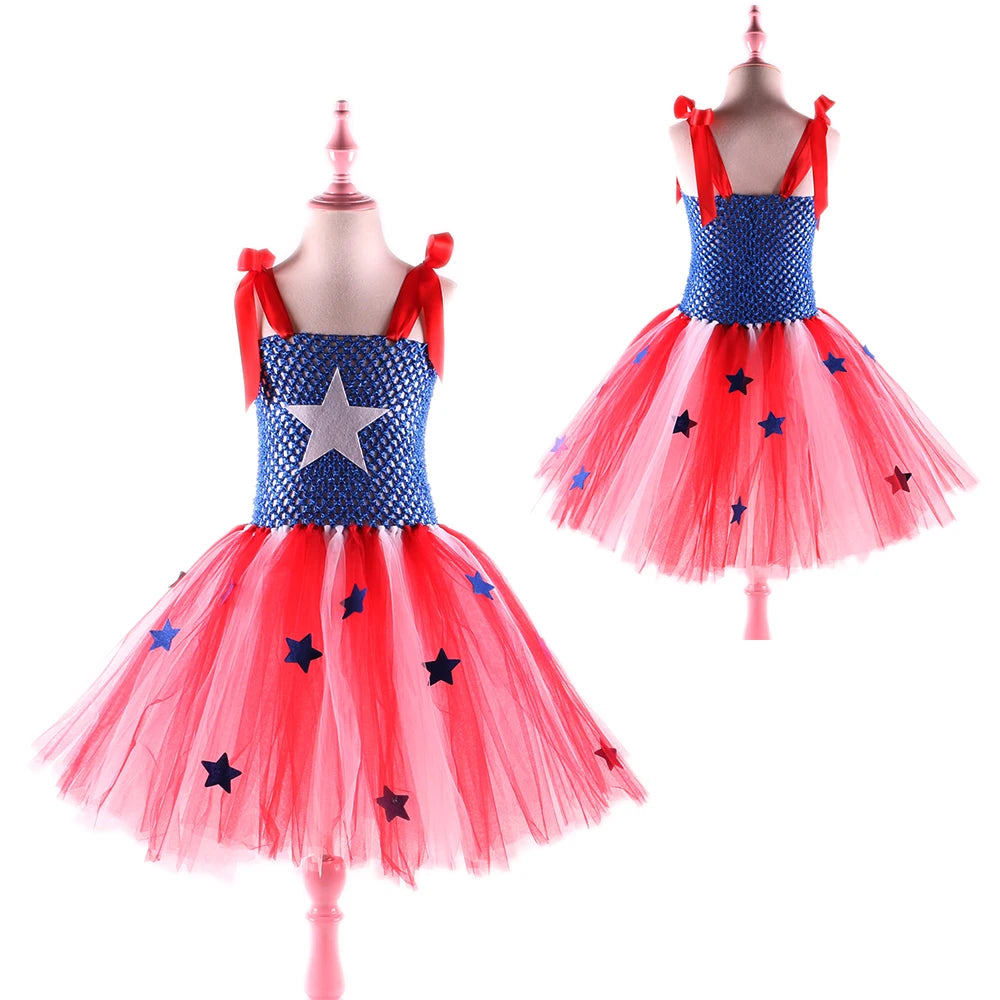 Superhero Girls Costume Tutu Dress Halloween Costume