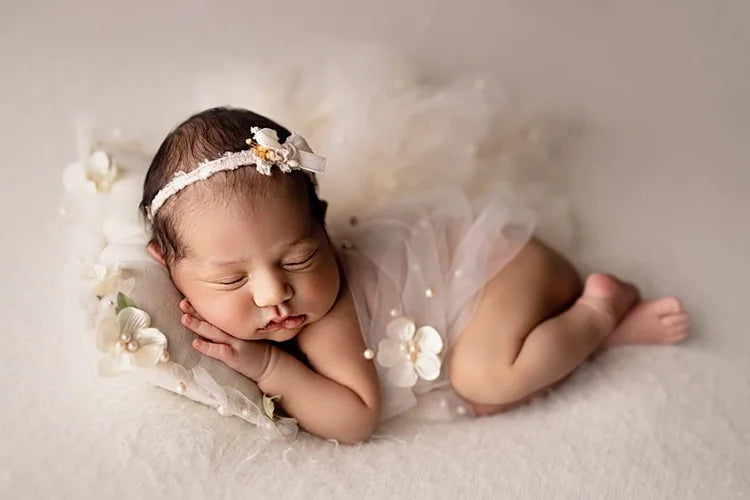 Newborn Photography Props Floral Preal Wrap Mesh Backdrop Photography Blanket Props Fotografia  Studio Shoots