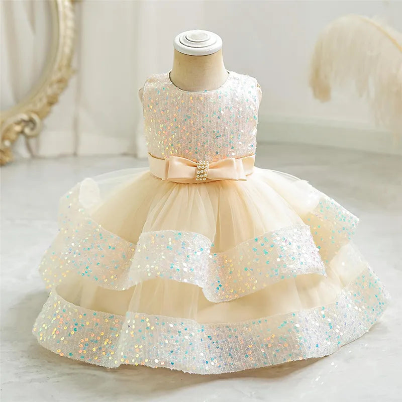 Baby Girl Princess Elegant Dress Kid Wedding Birthday Dresses Frocks Children Costume Bow Prom Ball Gown Party Dresses For Girls