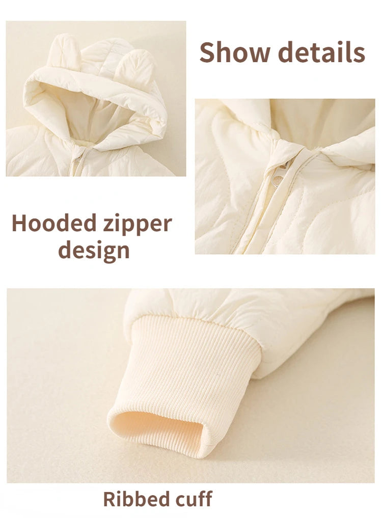 Winter Baby Clothes Overalls  Newborn  Hooded Rompers Bear Suit Cotton Thickening Boys Girls Outdoor Clothing