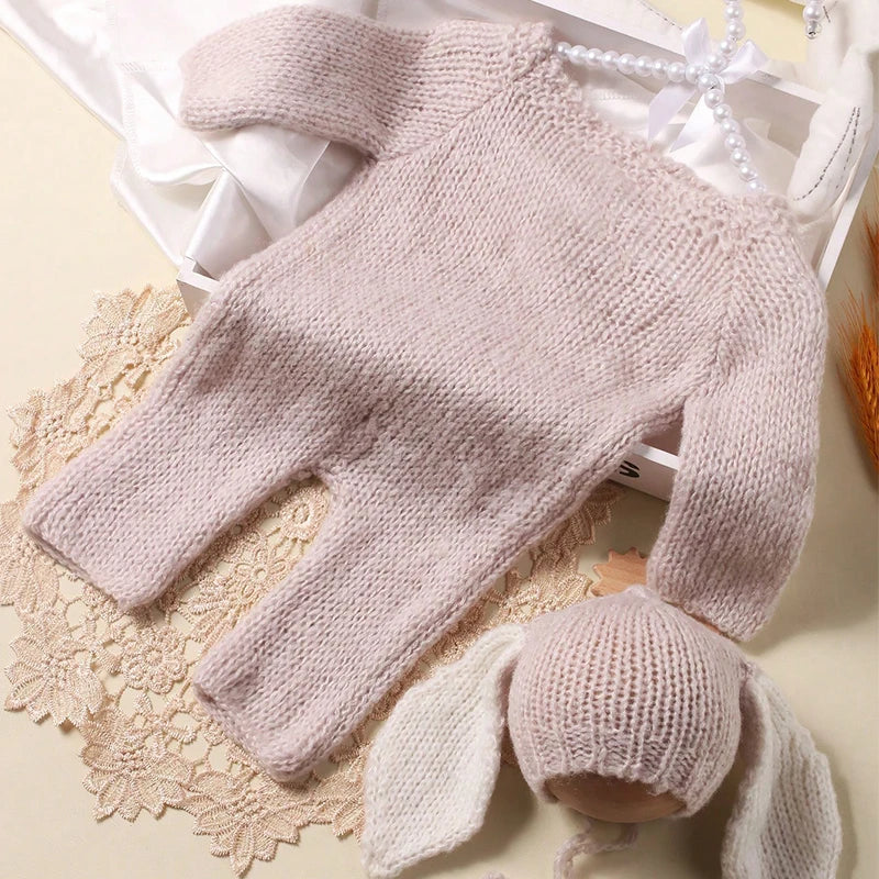 Knitted Newborn Rabbit Easter Sets Baby Photography  Props