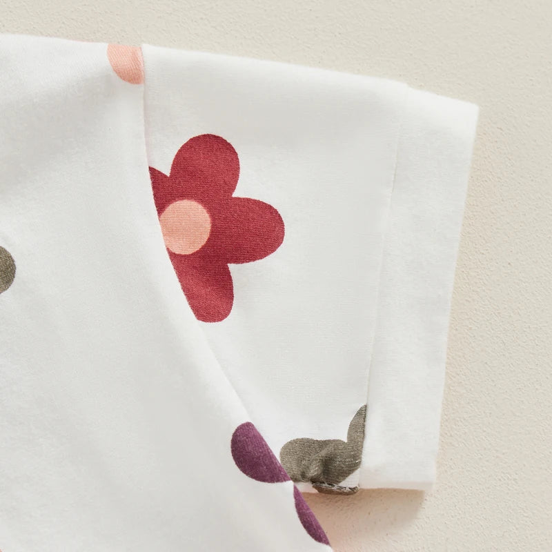 Lovely Summer Newborn Baby Cotton Flower Print  Bodysuits