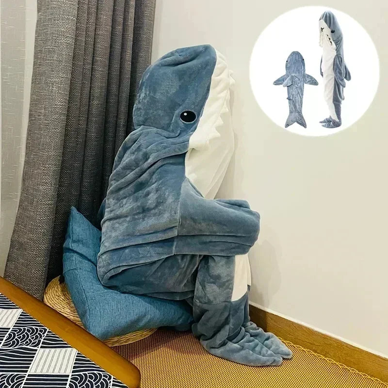 Cartoon Shark Sleeping Bag Blanket