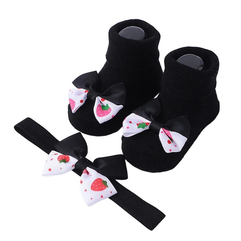 Baby Girl Headbands Socks 2Pcs/Set Sweet Cute Bow