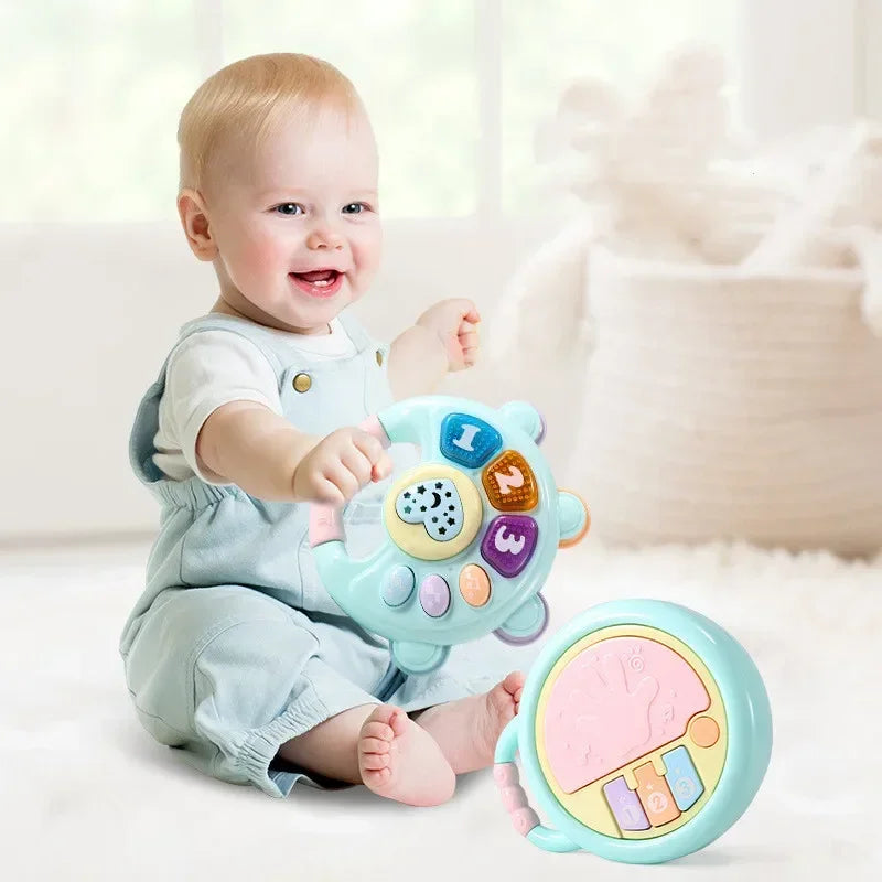 Montessori Baby Toys 6 12 Months Learning Education Musical Instrument Piano Hand Bell Projector Game Music Toy For Toddler Gift
