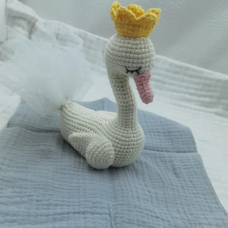 Baby Soother Appease Towel Bib Soft Swan Sleeping Doll Teether