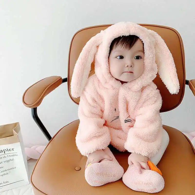 Bunny Baby Cute Baby Rompers Plus Velvet Bodysuit