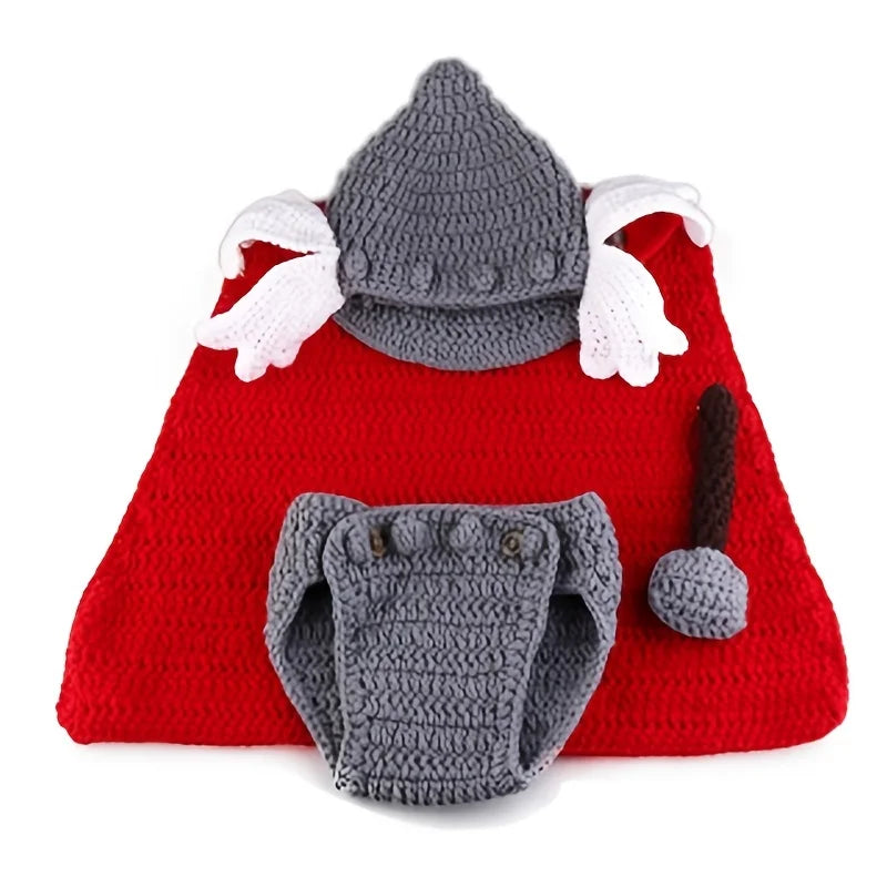 Cartoon Clothing Suit Infant Cap Crochet Knit Costume