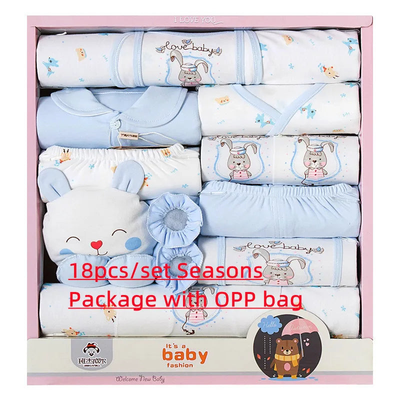 Baby Clothes Set For Newborn Bibs Cap Socks Blanket Cotton