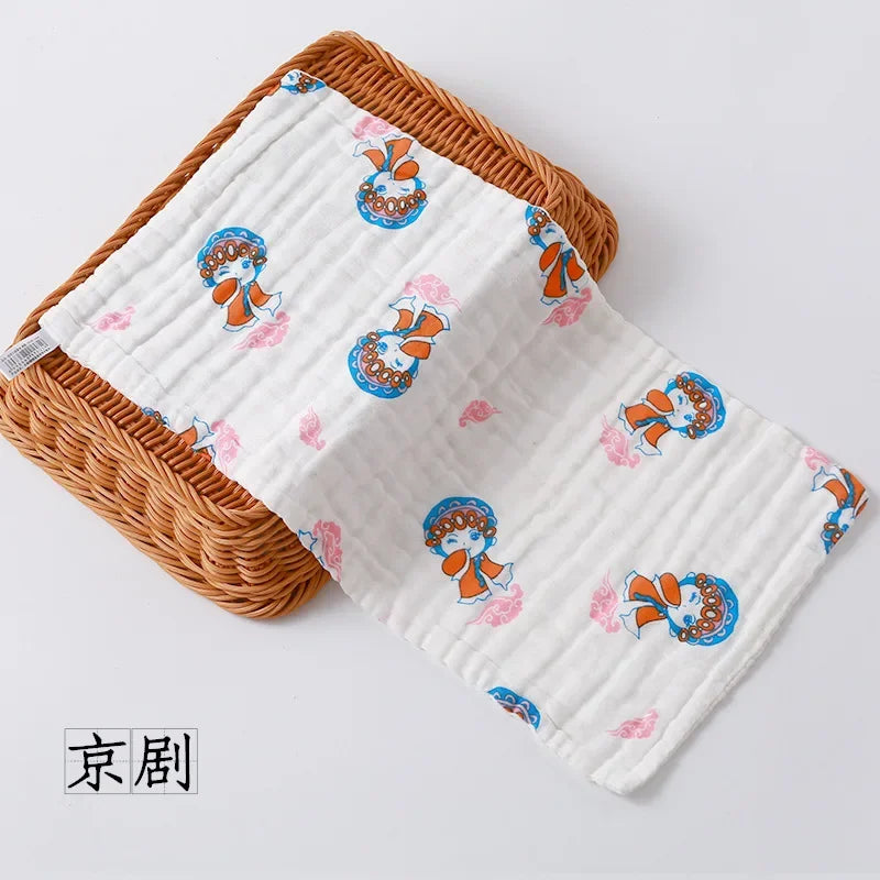 Baby Saliva Towel, 6-layer Gauze Square Towel, Pure Cotton Baby Handkerchief, Newborn Bath Towel, Facial Towel burp cloth