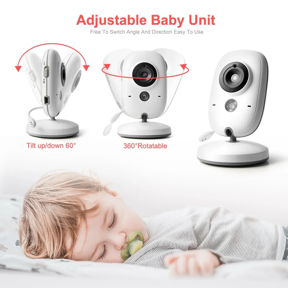 Baby Monitor 2.4G Wireless With 3.2 Inches LCD 2 Way Audio Talk
