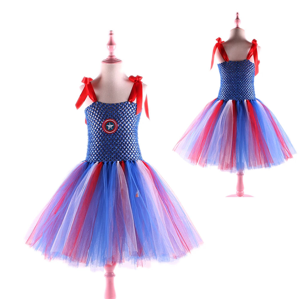 Superhero Girls Costume Tutu Dress Halloween Costume