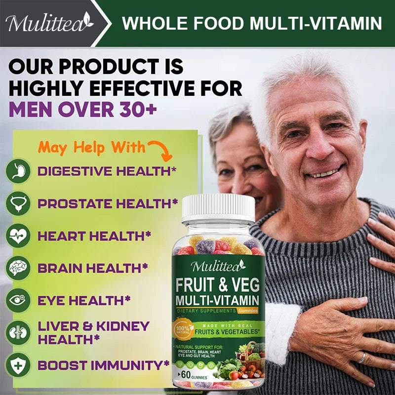 Mulittea Fruits and Veggies Supplement -  Fruit and Veggie Vitamins for Adults - Detox Daily Fruit and Vegetable Vitamins