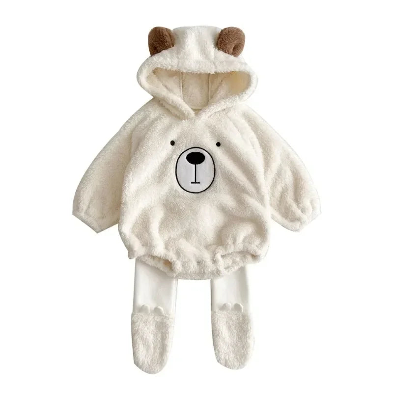 Winter Baby Girls Boys Bear Romper Comfortable Newborn  Hooded Cosplay Costume for Toddler Boys 1 to 3 Years Baby Outfits