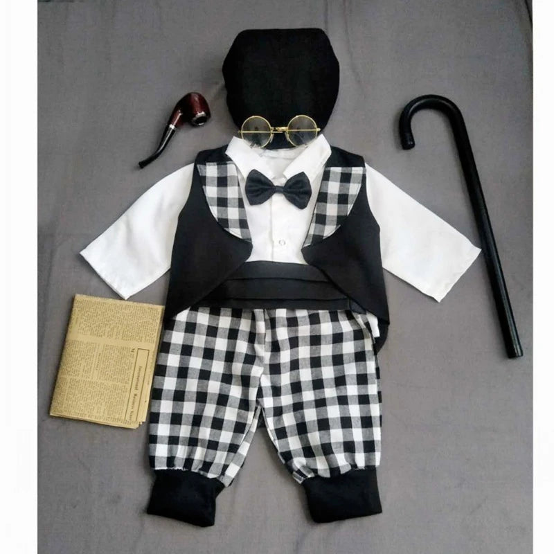 Baby Boys Photo Outfits Newborn Cosplay Grandpa Baby Foto Gift