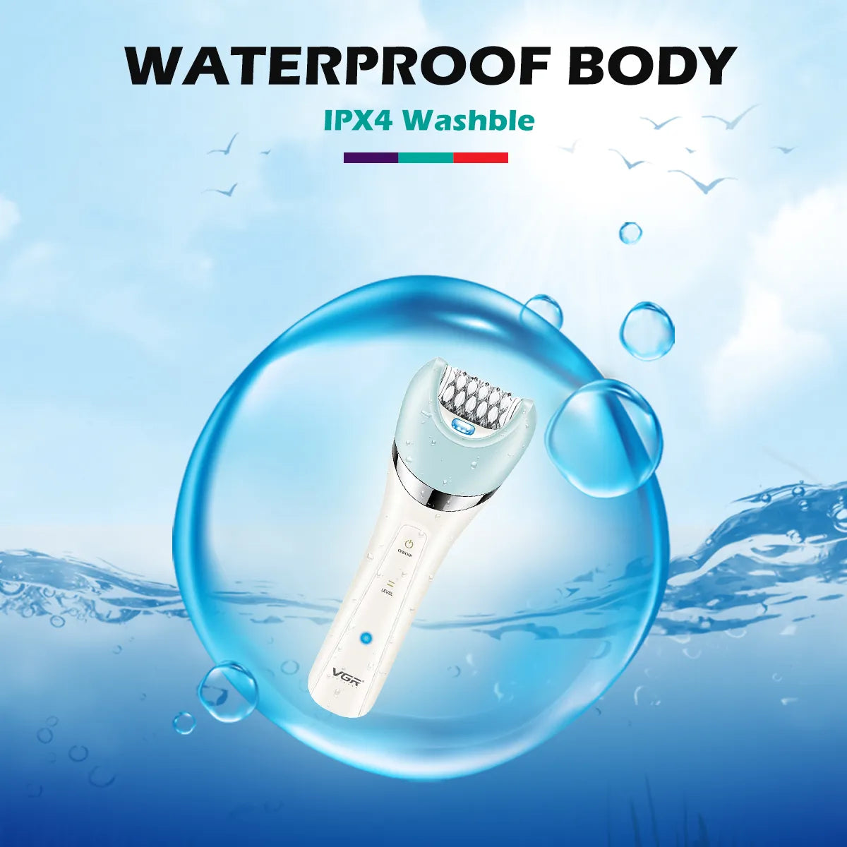 VGR Hair Epilator Electric Lady Shaver Underarms Leg Body Hair Removal Tool Bikini Epilator Portable Epilator for Women V-703