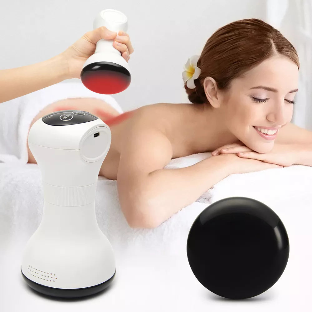Hot Stone GuaSha Massager Electric Hot Compress Heating Vibration For Body Natural Warming Moxibustion Instrument Skin Spa USB
