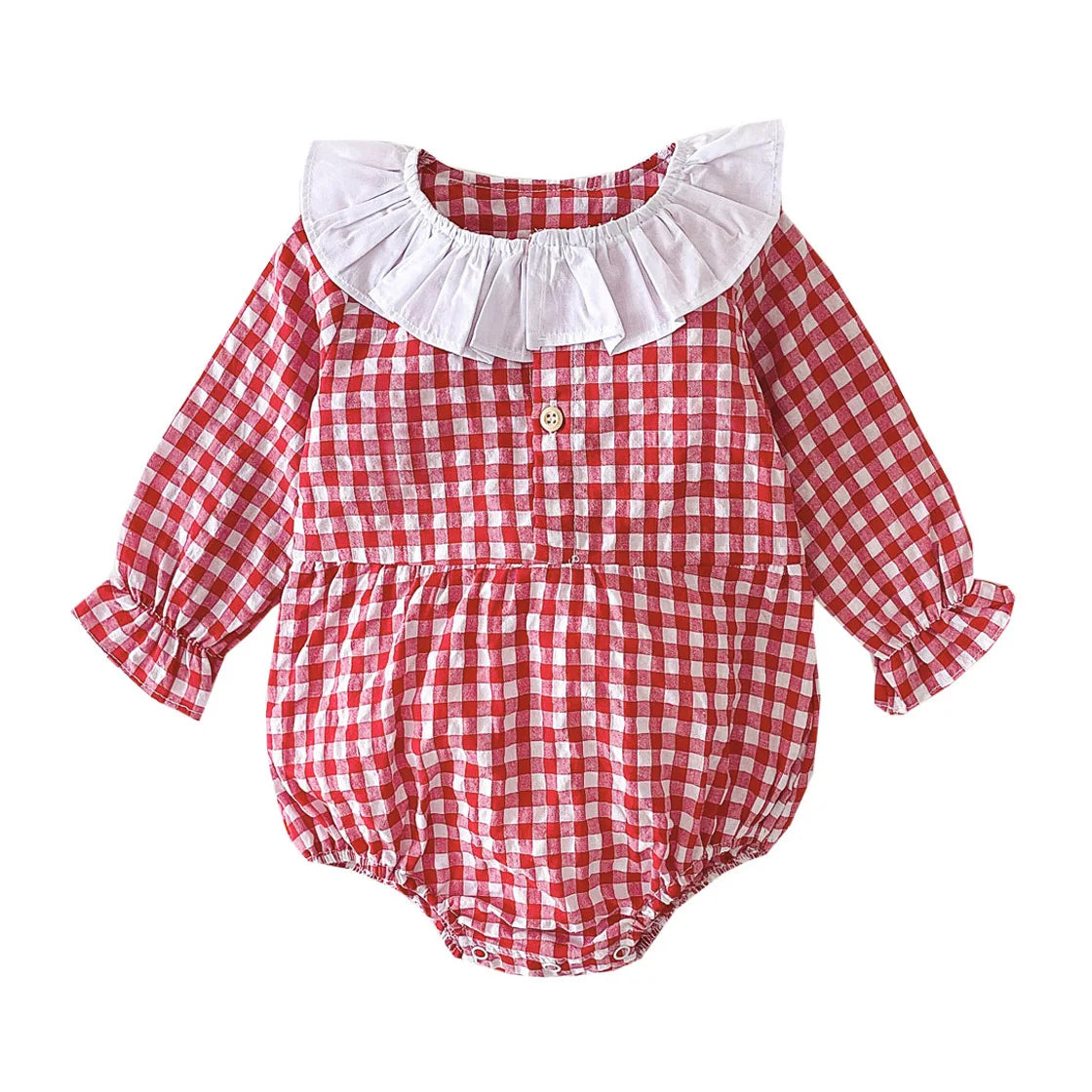 Cute Newborn Baby Girl Bodysuits Cotton Flowers Plaid