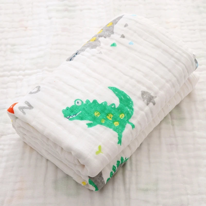 Baby Muslin Bath Towel Gauze-Cotton Wrapping Blanket Breathable Shower Towel Crib Bedding Nursing Cover Newborns Shower Gift