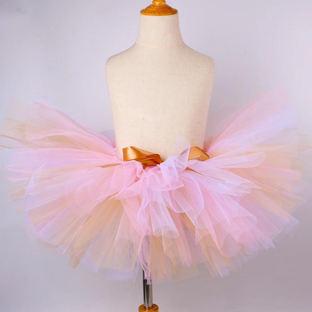 Baby Girls Easter Bunny Costume Fluffy Pink Tutu Toddler Dress