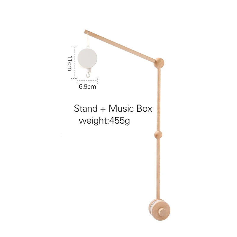 Baby Crib Mobiles Rattles Music Educational Toys Bed Bell Newborn Mobile Bed Bell Bracket Baby Toys Wooden Bed Bell Accessories