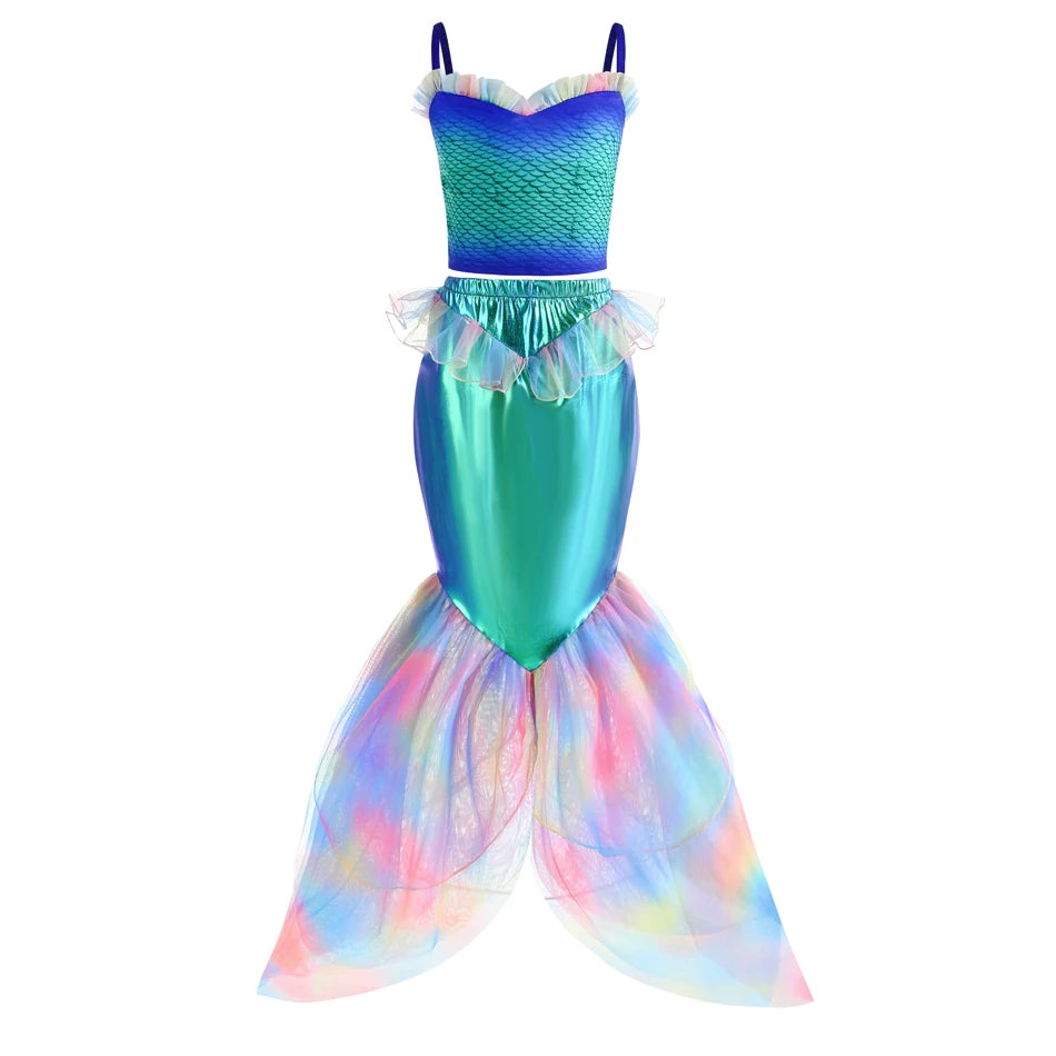 DISNEY Little Mermaid Ariel Charm Princess Dress Cosplay Costumes
