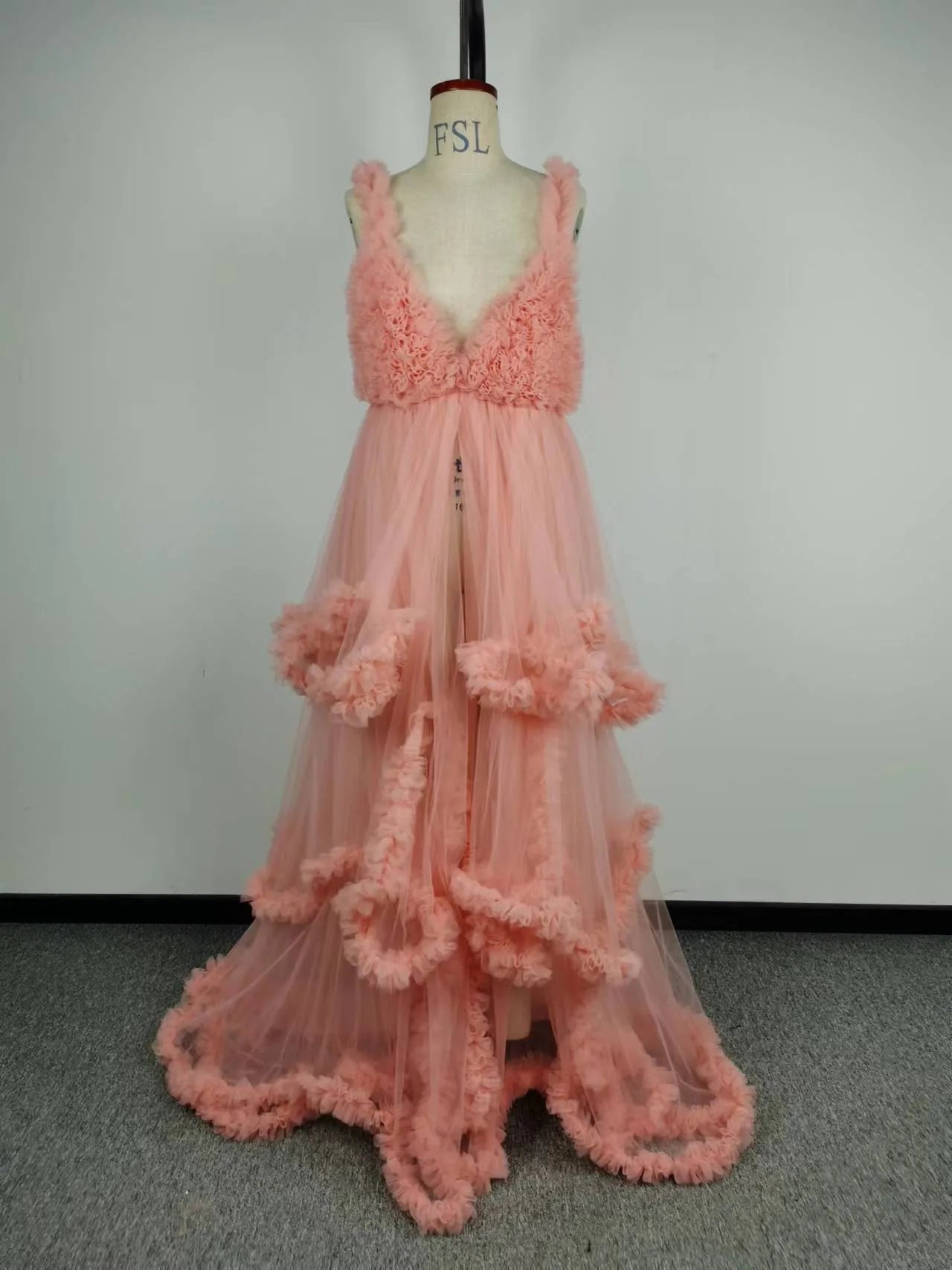 Sexy Dresses Pink Premama V Neck Evening Party Baby Shower Dress