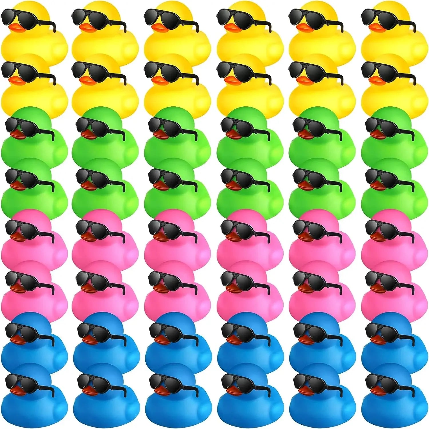 Mini Yellow Duck Car Decoration Bath Toy Baby Bathtub Ducky Water Floating Bathroom Floating Pool Fishing Play Set for Kids