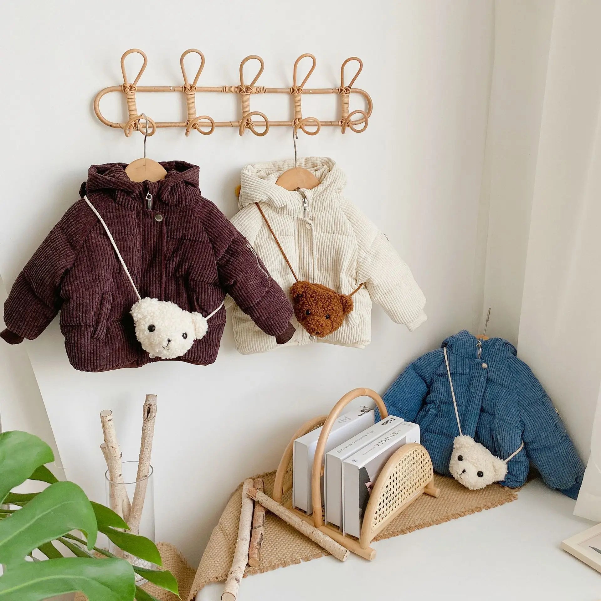 Girls Hooded Thickened Cotton Clothes Girls Autumn Winter Cotton Clothes Female Baby Thickened Jacket Baby Warm Clothes